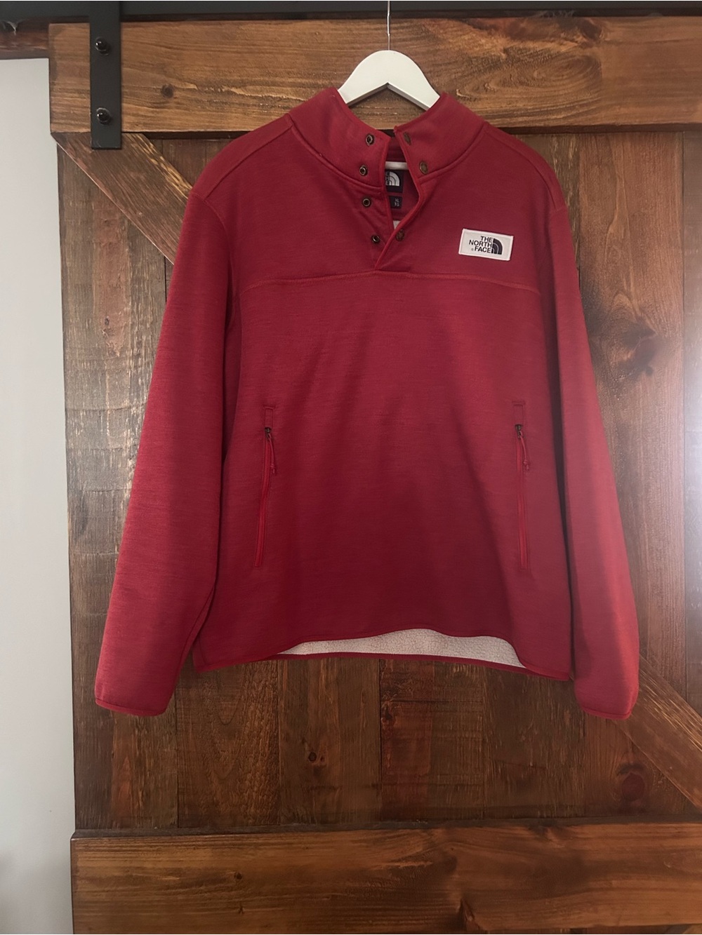 The North Face Men's Deep Red Zip-Neck Pullover